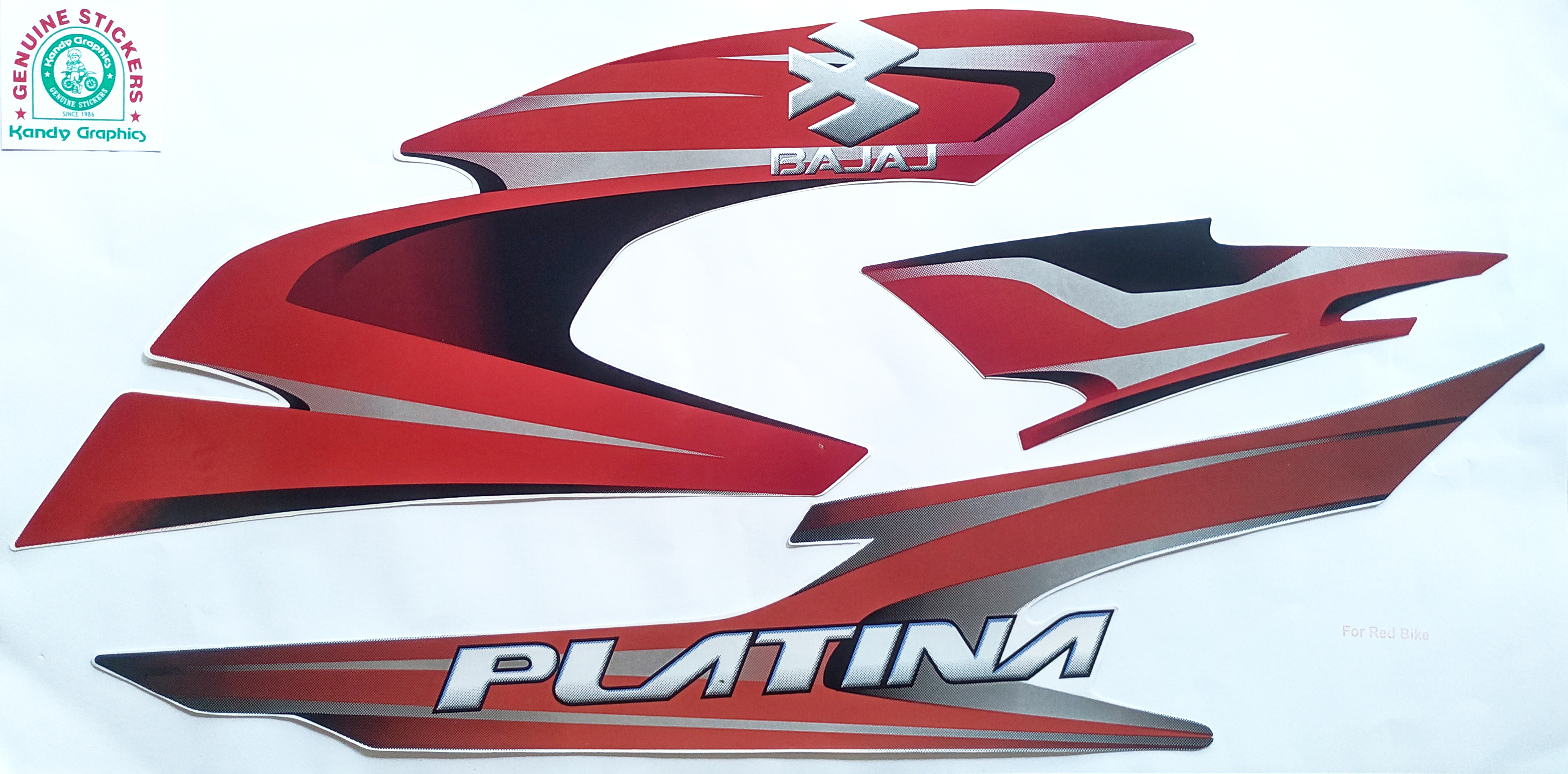 Bajaj Platina 100 Old (Red) — PLATINA sticker, Sri Lanka